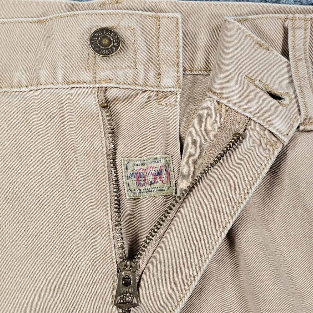 Polo Ralph Lauren 650 Pants Mens 38x30 Khaki Straight Leg 5 Pocket Twill Chino